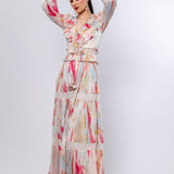 Floaty Gold Foil Maxi Dress