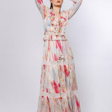 Floaty Gold Foil Maxi Dress