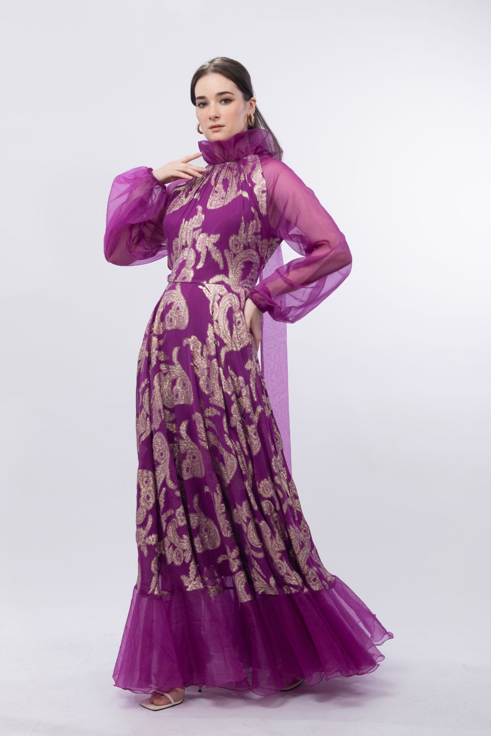 Raglan Sleeve Brasso Maxi Dress