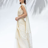 Ivory Pre Pleated Sari Set