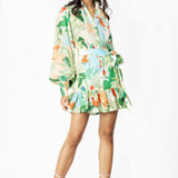 Cotton Lurex Printed Shirt Dress