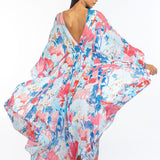 Chiffon Printed Pleated Kaftan
