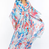 Chiffon Printed Pleated Kaftan