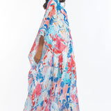 Chiffon Printed Pleated Kaftan