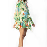 Cotton Lurex Printed Shirt Dress