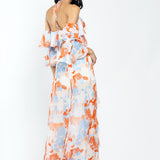 Chiffon Printed Top With Printed Pants