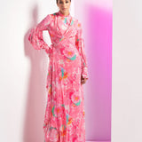 Lush Pink Wrap Maxi Dress