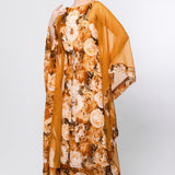 Ochre Slay Contour Paneled Kaftan Dress