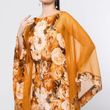 Ochre Slay Contour Paneled Kaftan Dress