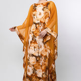 Ochre Slay Contour Paneled Kaftan Dress