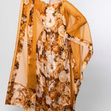 Ochre Slay Contour Paneled Kaftan Dress