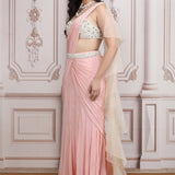 Pearl Embellished Flowing Drape Saree