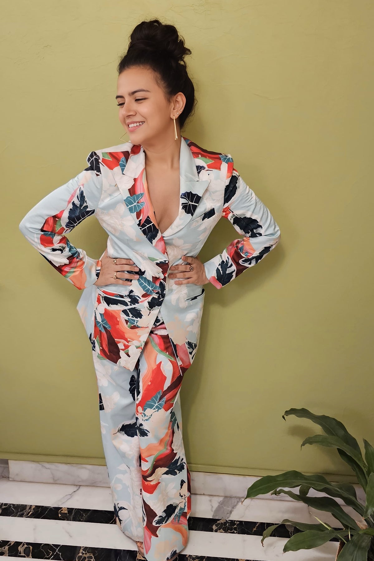 Rashi Mal in Satin Printed Pant Suit