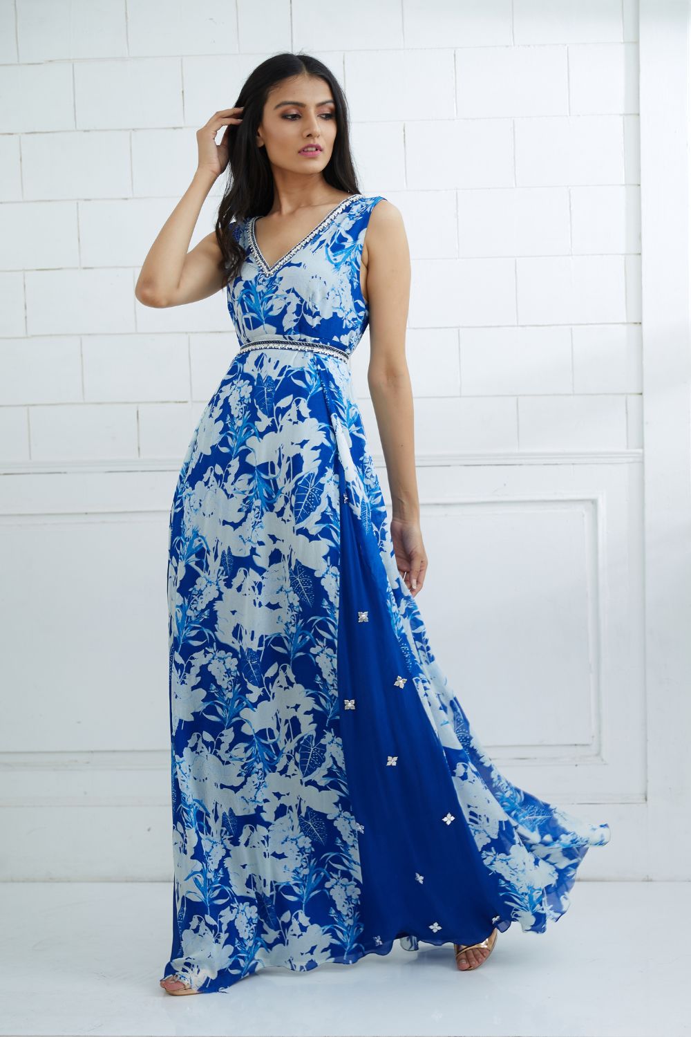 Royal Blue Printed Dress for women by Mandira Wirk mandirawirk.in Royal Blue Printed Dress for women by Mandira Wirk mandirawirk.in