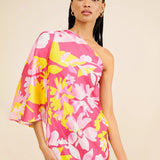 One Shoulder Floral Gown