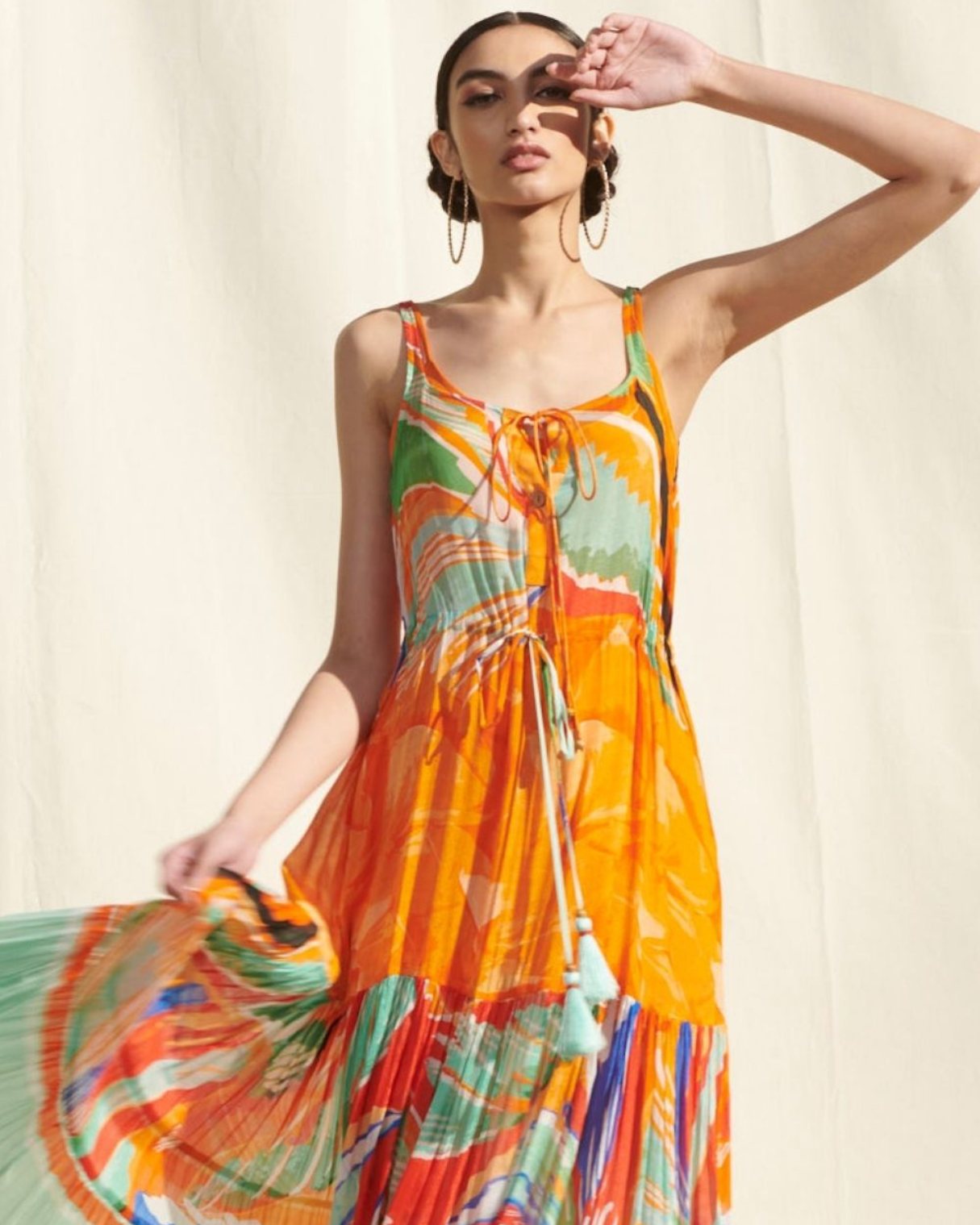 Crinkled Chiffon Dress