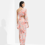 Rabenda Printed One Off Shoulder Dress