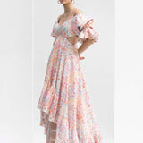 Leaf Magic Jacquard Cutouts Dress