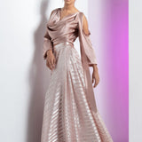 Rose Gold Top & Pleated Skirt Set