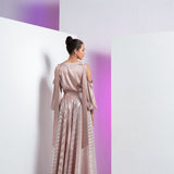 Rose Gold Top & Pleated Skirt Set