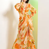 Orange Lilium Maxi Dress