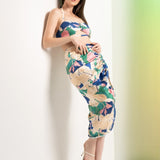 Mystic Green Bodysuit With Ruched Skirt