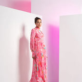 Lush Pink Wrap Maxi Dress