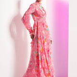 Lush Pink Wrap Maxi Dress