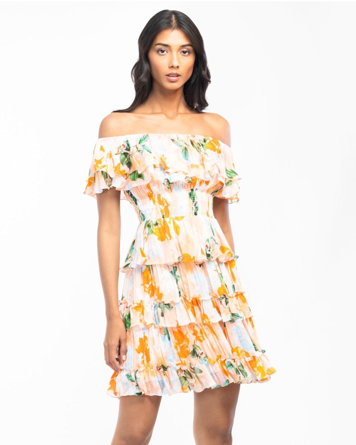 Chiffon Printed Short Dress