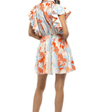 Cotton Poplin Printed Short Dress