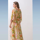 Georgette Lurex Multi Green Printed Dress