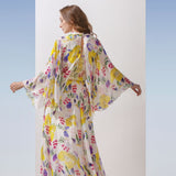 Chiffon Yellow Printed Long Dress