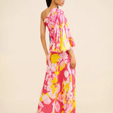 One Shoulder Floral Gown
