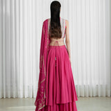 Double Layered Skirt With Blouse And Dupatta