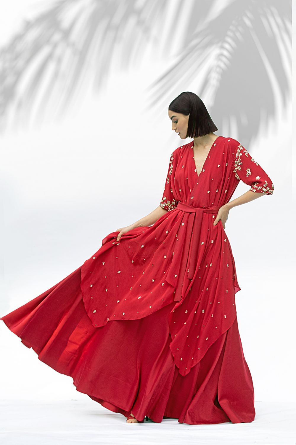 Ruby Red Tunic With Skirt Set #RTS