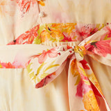 Floral Print Belted Maxi Dress