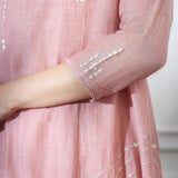 Dusty Pink Aari Embroidred Tunic Set