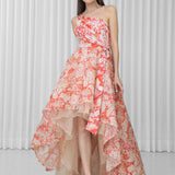 Maple Leaves Printed Organza Dress