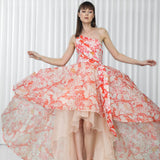 Maple Leaves Printed Organza Dress