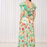 Dahlia Bouquet Printed Chiffon Dress