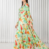 Dahlia Bouquet Printed High Low Dress