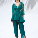 Emerald Green Tunic With Dhoti