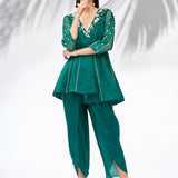 Emerald Green Tunic With Dhoti