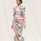 Side Gather One Shoulder Dress