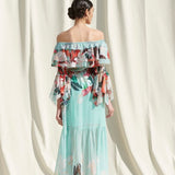 Off Shoulder Smocking Dress