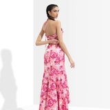 Sakura Printed High Low Dress
