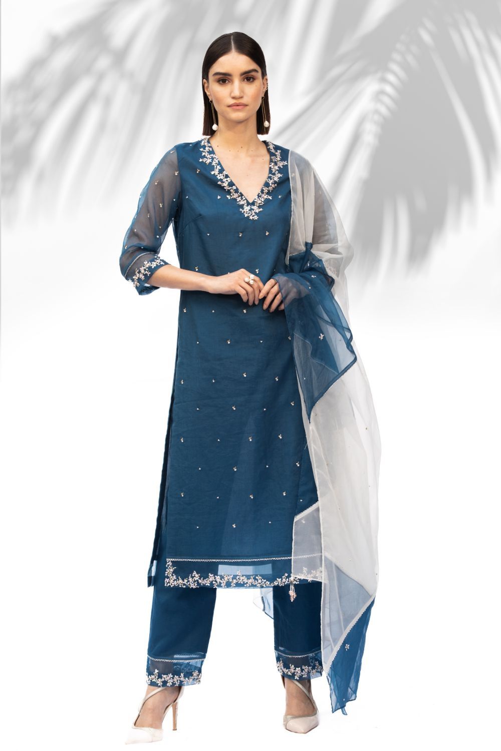 Sapphire Blue Kurta With Pant Set #RTS