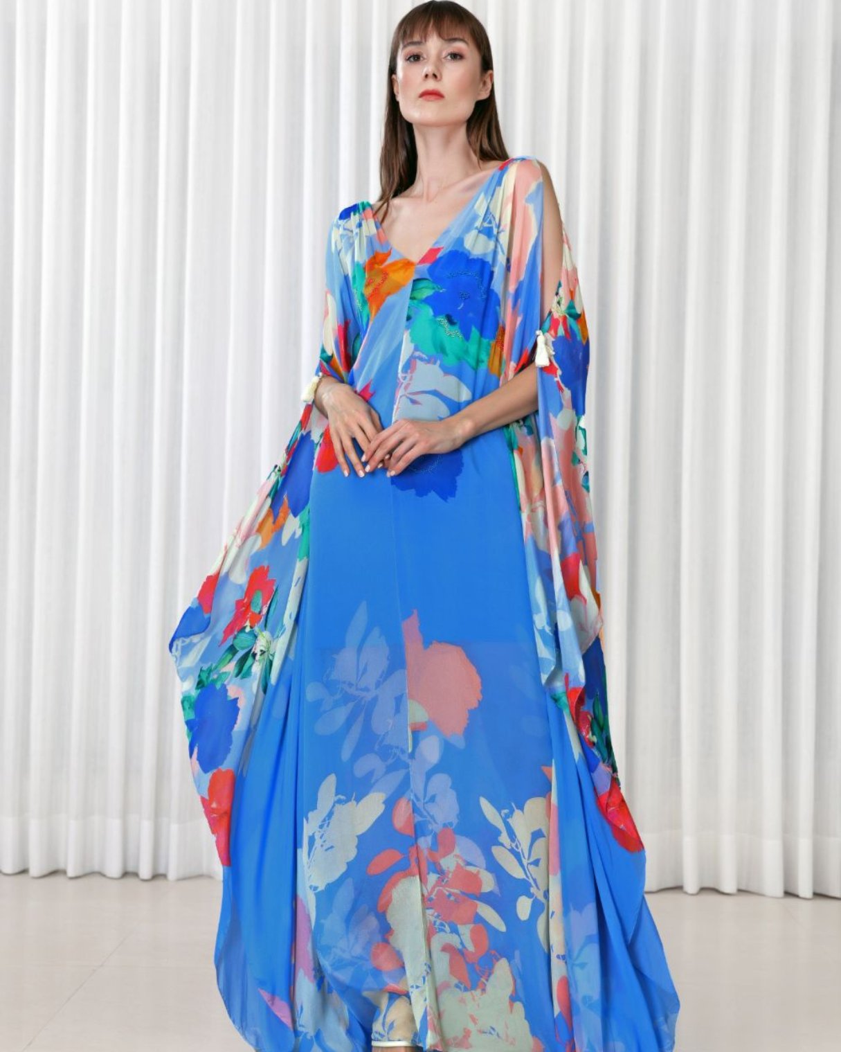 Hibiscus Placement Printed Kaftan