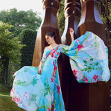 Deep V-Neck Heat Pleat Maxi Dress