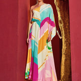 Multi Lane One-Shoulder Kaftan